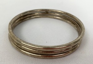 lot 228 image: Three Identical Sterling Silver Bangle Bracelets- Group 1