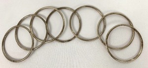 lot 229 image: Seven Identical Sterling Silver Bangle Bracelets, Group 2