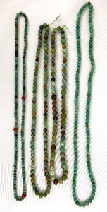 lot 178 image: Four Strands Of Round Naturally Faceted African Turquoise Trade Beads
