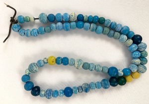 lot 182 image: Antique Dutch Blue Glass African Trade Beads, Set 2