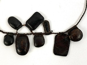 lot 213 image: Vintage Leather Gris-Gris Amulet Necklace From West Africa