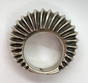 lot 224 image: Antique Fulani Tribal Large Sterling Silver Patterned Ring