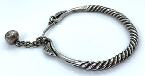 lot 234 image: Vintage Tuareg Spiral Pattern Sterling Silver Bracelet w Hook ClosureRinging Bell