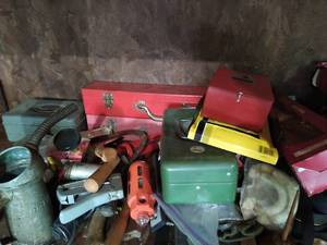 lot 136 image: Bottom 2 shelves in garage