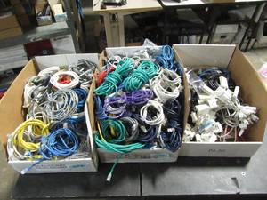 lot 63 image: 3 Large Boxes of Misc Copper cables and adapters