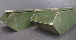 lot 38 image: TWO GREEN METAL STORAGE BINS