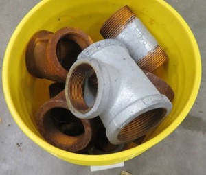 lot 85 image: CAST IRON T PIPES  ELBOWS