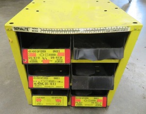 lot 98 image: SERVALITE METAL STACKABLE STORAGE CONTAINERS