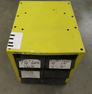 lot 100 image: SERVALITE METAL STACKABLE STORAGE CONTAINERS