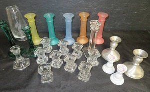 lot 142 image: LOT OF TAPER CANDLE HOLDERS