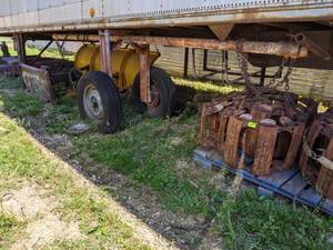 lot 75 image: Large Rolling Pipe Cart - About 12 Long and Rack is about 21 Wide