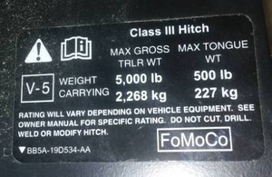 lot 24 image: Class 3 frame trailer hitch 2 inch ball Fits Explorer 2011- 2019.