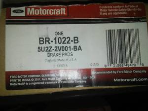 lot 179 image: Motorcraft Brake Pads BR-1022-B (2004-2007 Freestar)