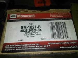 lot 198 image: Motorcraft Rear Disc Brake Pads BR-1021-B Freestar Monterrey 2004-2007