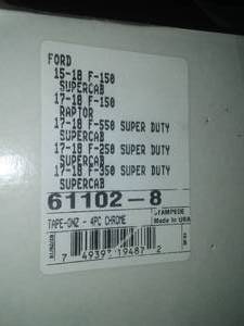 lot 370 image: Stampede 61102-8 Tape-Onz Sidewind Deflector, Chrome, 4 pc. See Description