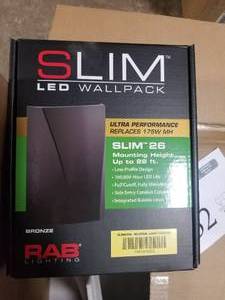 Lot of (4) RAB Lighting Bronze SLIM 26 LED Wallpack Neutral Light 4100K