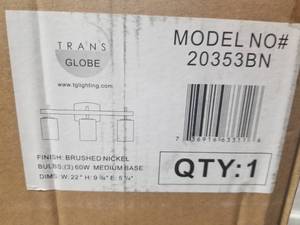 Lot of (2) Trans Globe Lighting Brushed Nickel 3-Light Vanity (in boxes)