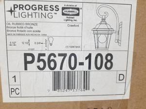 Lot of (2) Hubbell Lighting Oil Rubbed Bronze Coach Light