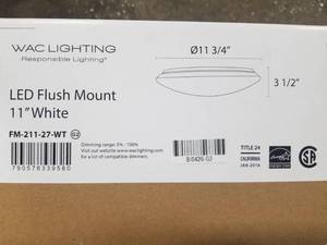 Lot of (5) WAC Lighting LED Flush Mount Ceiling Fixture 11 White