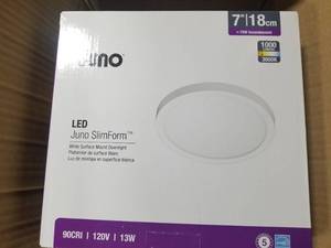 Lot of (6) Juno 7 LED Slimform Surface Mount Downlight 13W 3000L