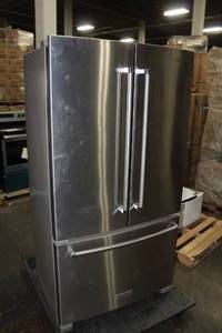 lot 715 image: KitchenAid Side-by-Side Refrigerator Bottom Freezer KRFC300ESS01 (used)