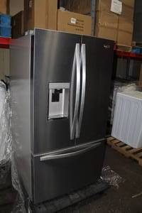 lot 702 image: Whirlpool Side-by-Side Refrigerator Bottom Freezer with WaterIce WRF995FIFZ00 (display model)