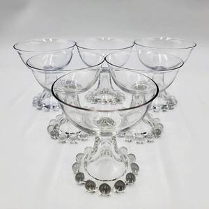 lot 02 image: 6 Vintage Liquor Cocktail Candlewick Clear (Stem 400-190) - CRV $80