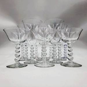 lot 13 image: 13 Imperial Candlewick Glasses 10 Wine Glasses (Stem 3400) 3 - Liquor Cocktail Glasses (Stem 3400)  CRV $330
