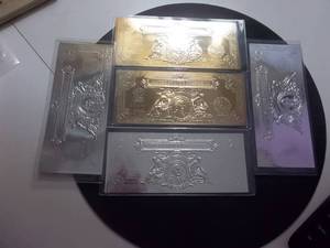 2-Gold Layered 2 Dollar Bills & 3 Silver Layered 2-Dollar Bills