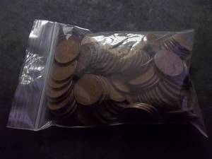 Bag Of About 200 Wheat Cents