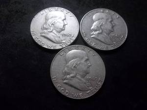 3-Franklin Half Dollars In High Grade