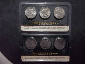 2-Sets Of Susan B Anthony Dollars 1979, 1980, 1999