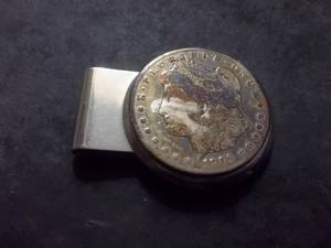 Silver Dollar Money Clip With A 1901 Morgan Dollar