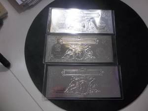 3-$2 Silver Certificates Struck In .999 Silver. With C.O.A.s