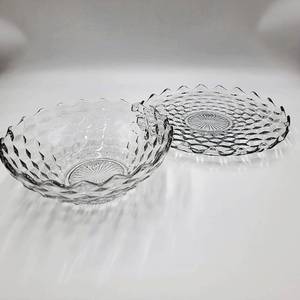 lot 18 image: Vintage Fostoria American Clear Collection- Bowl and Cake Plate