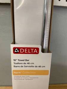 lot 45 image: Delta Faucet NOR18-CHC Nora 18 Towel Bar Chrome & Clear.