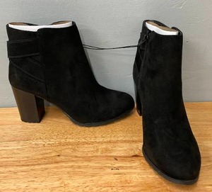 lot 26 image: A New Day Womens Black Suede Ankle Boots Size 8.