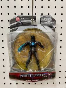 lot 80 image: Ban Dai Power Rangers Black Ranger Action Figure