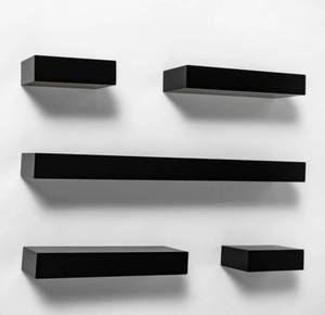 lot 81 image: Project 62 5-Piece Set Black Floating Shelf Set