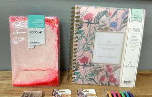 lot 85 image: Lot of Journaling Supplies- Journal, Pens & Planner