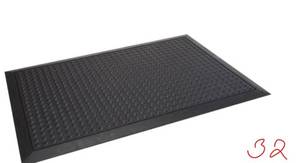 3 Black Durable Bubble Surface Anti-Fatigue Scraper 36 in. x 24 in. Rubber Floor Mat