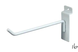6 in. White Deluxe Hook for Slatwall (Pack of 96)