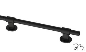 Bar 1-38 in. to 6-516 in. (35 mm to 160 mm) Matte Black Adjustable Drawer Pull (5-Pack)