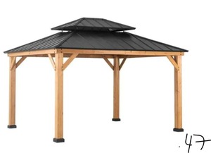 hampton bay Archwood 13 ft. x 11 ft. Cedar Frame Gazebo with Double Tier (READ DESCRIPTION )