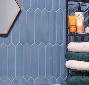 Axis 3D 2.6 in. x 13 in. Blue Polished Elongated Hex Ceramic Wall Tile (9.04 sq. ft.  case)
