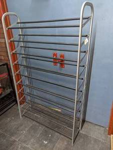 lot 61 image: Metal Shoe Rack - Holds 30 Pair