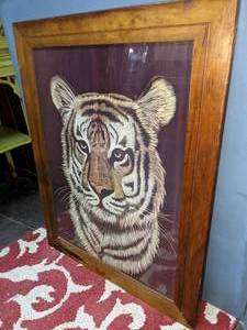 lot 33 image: Marjorie Brice Framed Tiger Art