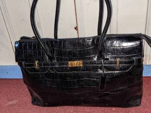 lot 50 image: Classic Etienne Aigner Large Black Patent Leather Bag