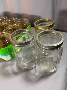 lot 89 image: 12 Wide Mouth Pint & 6 Wide Mouth Quart Canning Jars