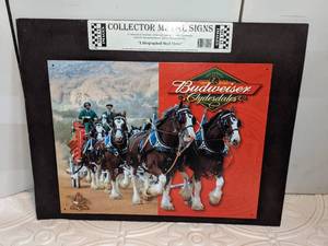 lot 105 image: Collectible Budweiser Metal Sign, New